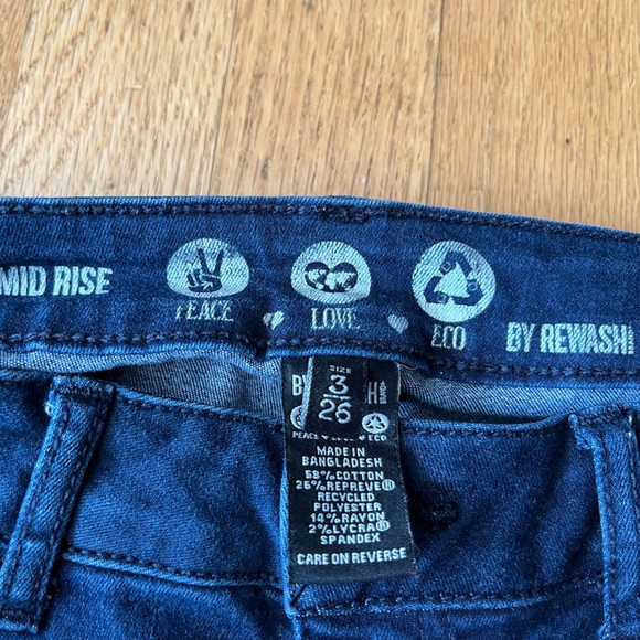 Rewash Dark Blue Distressed Skinny Jeans - Picture 3 of 3